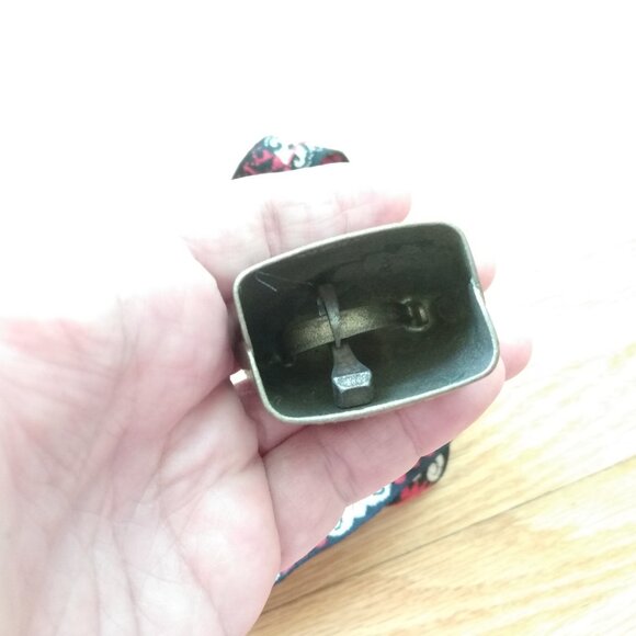 Vintage Austria Cow Bell Souvenir Cowbell with Embroidered Woven Strap Edelweiss - Picture 10 of 15